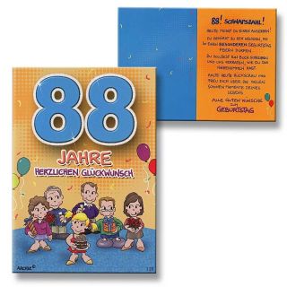 Archie Geburtstagskarte zum 88. Geburtstag Junge Mädchen gelb