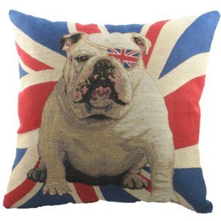 Füllung, Gobelin Union Jack Flagge, Englische Bulldogge, ca. 45 x 45