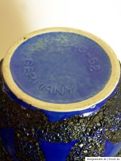 XXL Bodenvase *Blue Fat Lava* Design 50er 60er Jahre Panton Ära