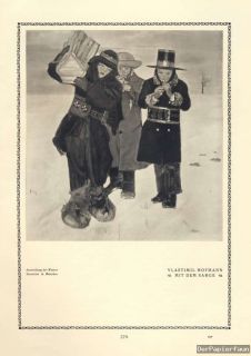 Mit dem Sarge Vlastimil Hofmann Kunstdruck von 1912 Sarg Beerdigung