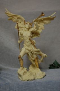 Skulptur Erzengel Gabriel mit Trompete Figur Veronese