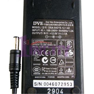 Genuine DVE DSA 0421S 12142 12V 3.5A Monitor AC ADAPTER