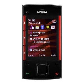 Nokia X3 schwarz/rot Handy 2,2 Zoll mit Vodafone 
