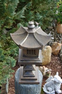 Japan Laterne Pagode Bronze Optik Gartenfigur Neu