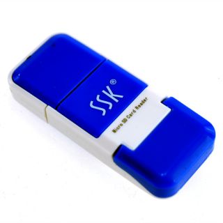 Original SSK MicroSD Kartenleser T Flash Card Reader Blau NEU
