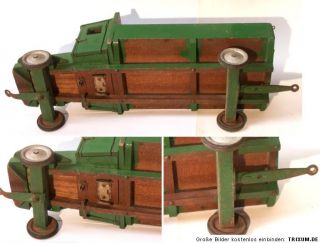 Holz LKW mit Anhänger,altes Spielzeug, 117 cm, sammelwürdig
