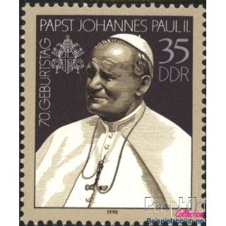 Briefmarken für Sammler DDR 3337 postfrisch 1990 Papst Johannes Paul