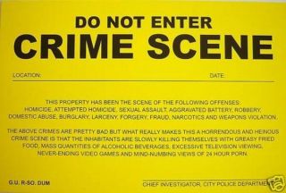 Humiliating Prank Sign   DO NOT ENTER   CRIME SCENE