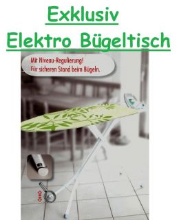 Elektro Bügeltisch Bügelbrett 122 x 44 cm Steckdose & Kabelführung