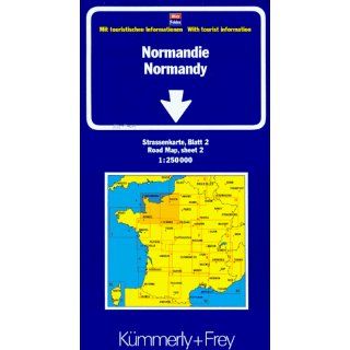 Normandie. Strassenkarte 1250000 mit touristischen Informationen