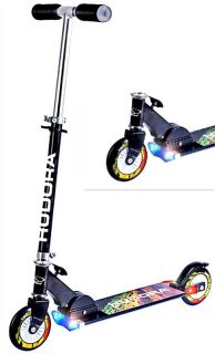 Hudora Roller mit Licht und Bremslicht 120mm Kinder Scooter Cityroller
