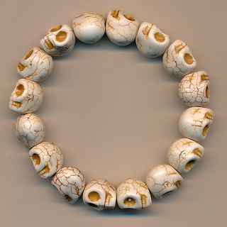 Klasse Armband Totenkopf Skull Buddha Marmor Bracelet 134c