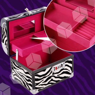 Zebra Beauty Makeup Therapist Artist Cosmetics Case Box with lock #138