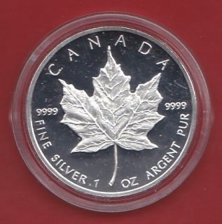 Kanada 5 $ Dollar Maple Leaf 1 Unze Silber 1989 PP (P133)