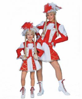 Kinder Kostüm Tanzmariechen rot/weiß/gold Gr. 140