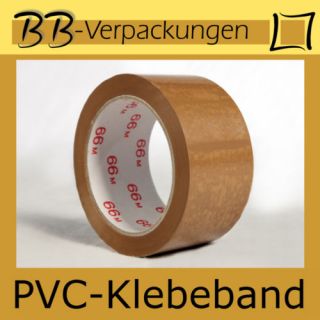 144 x PVC Klebeband 5cm x 66lfm Packband braun LEISE