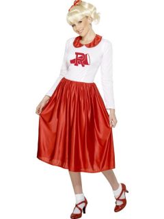 Damen Grease Sandy Kostüm Rot 50er Filmikone Faschingskostüm Medium