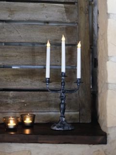 Led Kerzenleuchter schwarz/marmoriert flammenlose Kerze Kerzen mit