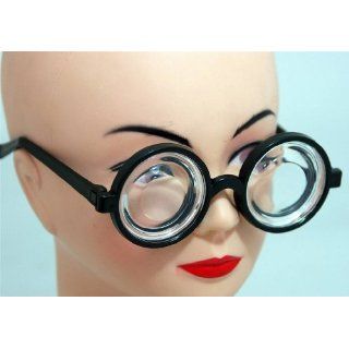 Wayfarer Nerd Freak Streber Brille in Schwarz mit DICKEN Gläsern