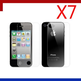 14X iPhone 4 4S 4G Kratzfest Display Schutzfolie 7 Rückseite & 7