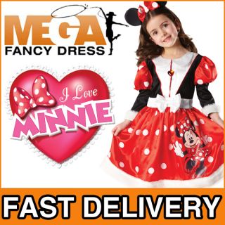Kinder Mädchen Kostüm Minnie Mouse Winter Wunderland Disney Outfit 3