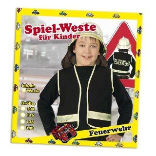 Kinder Feuerwehrweste schwarz 104  140 Sport & Freizeit
