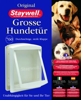 große Hundetür / Hundeklappe Staywell 760, Farbe weiß