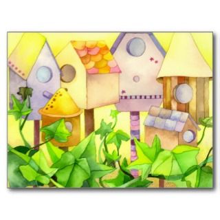 Cute Bird House Moving Announcements Postcards