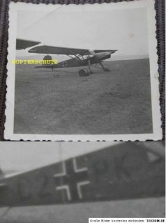 Foto Flugzeug Fieseler Storch Fi 156 Kennung C2+PK 2.WK