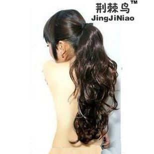 1PCS Tie Band Wavy Curly Long Hair Extension Ponytail 5 Colors 55cm