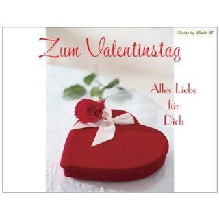 107 mm mit Umschlag weiss TextZum Valentinstag Alles Liebe für