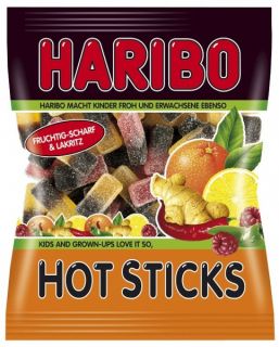 /100g) Haribo Hot Sticks Fruchtgummi & Lakritz Scharf 175 gr.