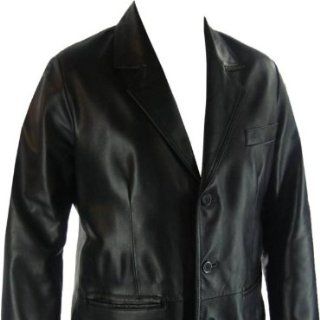 UNICORN Männer Echt Leder Jacke Klassiker Suit Blazer Schwarz #G4