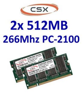 2x 512MB 1GB Notebook Speicher DDR266 RAM 266Mhz SODIMM