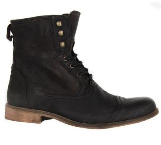 Condemned Nation CN Jack Toe Leder Vintage Used Boot Schwarz Stiefel