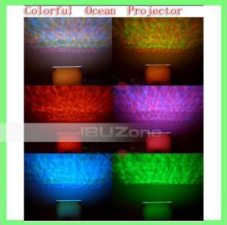 Colorful 12 LED Light Night Relaxing Ocean Sea Wave Projector Pot Lamp