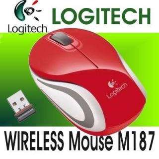 Logitech Funk Maus M187   RED / ROT   kabellos / funk 2,4 GHz   Nano