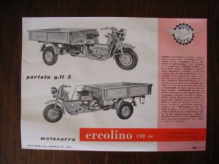Moto Guzzi Motocarro Ercolino 192 cc, I, 11,1957