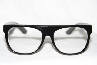 Nerd Brille Super Hippe Flattop Klarglas Brille Damen + Herren schwarz
