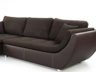 Wohnlandschaft Avery 287x196cm braun Couch Sofa Ecksofa Polsterecke