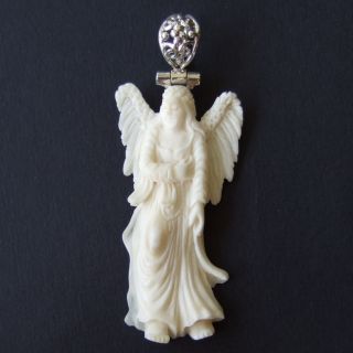 Engel Amulett Anhänger Kette Bein Bone Knochen PB193