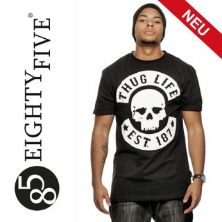 NEU Thug Life T Shirt Skull Tee EST.187 schwarz black Totenkopf