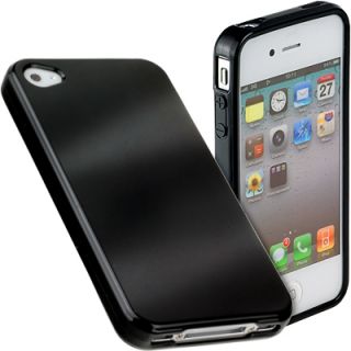 Edles Silikon Protect Case f Apple iPhone 4S / iPhone 4 Tasche schwarz