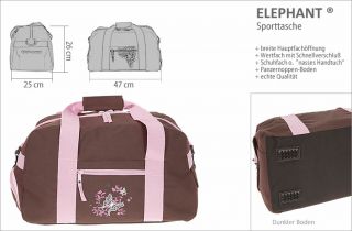 5T SET Schulrucksack ELEPHANT FLORA Rosa Schulranzen + Sporttasche