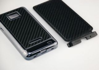 Flip Case Back Cover fuer Original i9100 Samsung Galaxy S2 Carbon