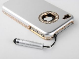 Bling Luxury Silver Diamond Cover Hard Case + Pen + Screen Protect F
