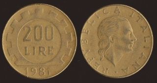 200 LIRE 1981   ITALIA