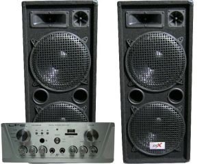 DSX PS1200 3 wege Boxen USB SD Karaoke DJ PA Party Set Lautsprecher