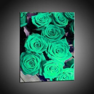 Kunstdruck Schöne türkise Rosen Bilder auf Leinwand in 130x180 cm