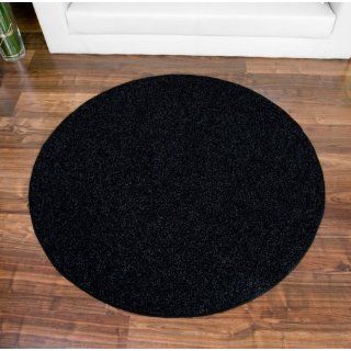 Hochflor Teppich Fontana schwarz rund, Größe Auswählen100 cm rund